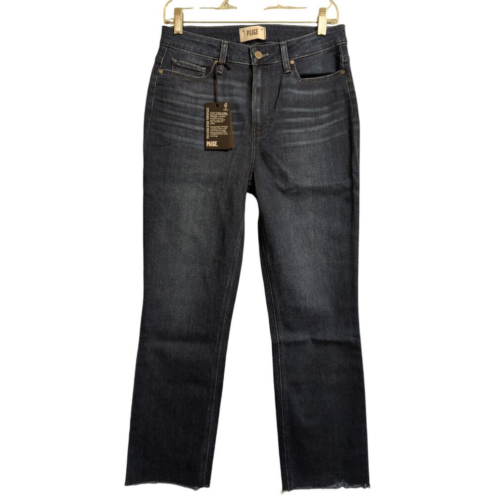 NWT PAIGE Cindy High Rise Straight Ankle Petite Raw Hem Jeans Promise Size 29P
